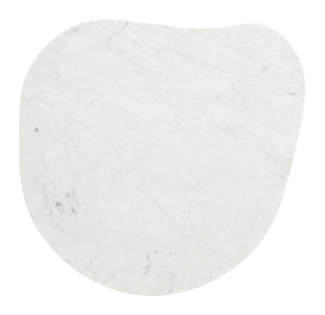 Vara Marble Top End Table with Mango Wood Legs Modern Living Room Accent