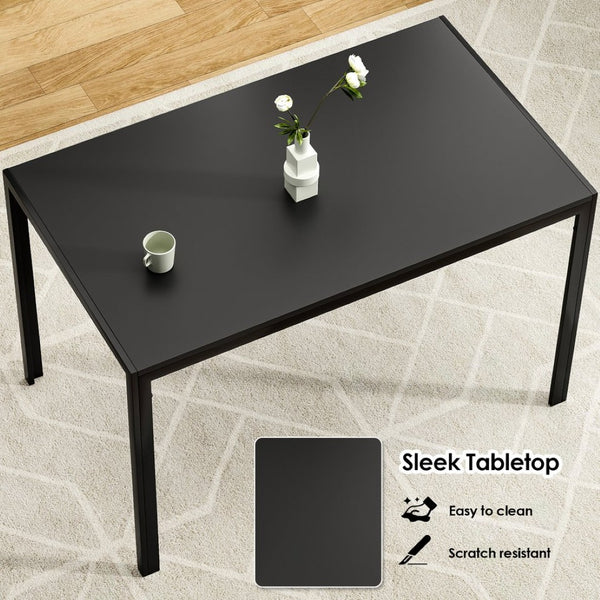 English Elm Dining Table Mid Century Modern Mdf Top Steel Legs Seats Six Small Space T3623P433791
