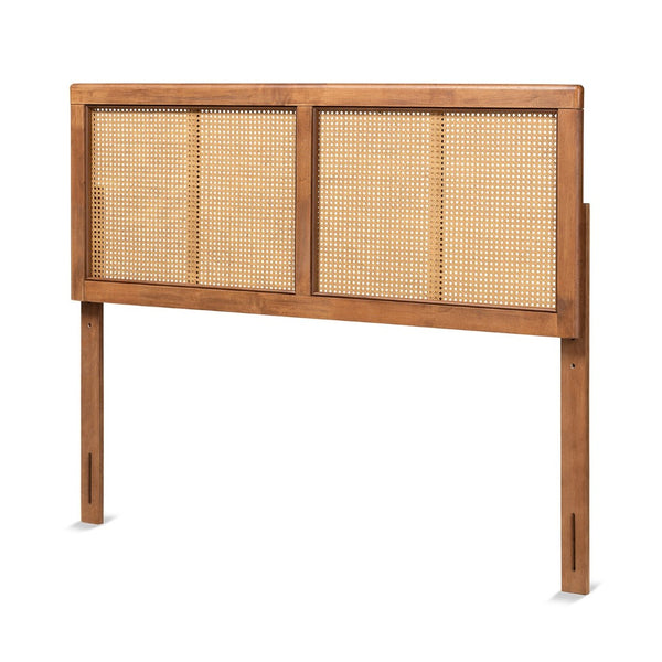 Baxton Studio Baxton Studio Mid-Century Modern Ash Walnut Headboard with Woven Rattan for Stylish Bedroom Decor King MG9725-1-Ash Walnut Rattan-HB-King