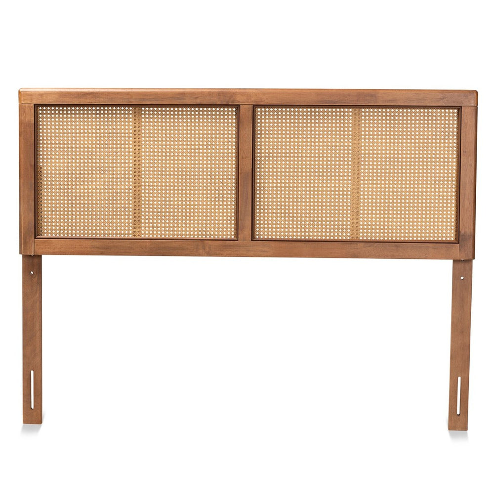 Baxton Studio Baxton Studio Mid-Century Modern Ash Walnut Headboard with Woven Rattan for Stylish Bedroom Decor King MG9725-1-Ash Walnut Rattan-HB-King