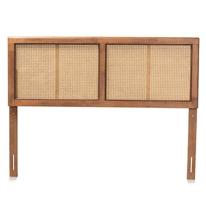 Baxton Studio Baxton Studio Mid-Century Modern Ash Walnut Headboard with Woven Rattan for Stylish Bedroom Decor King MG9725-1-Ash Walnut Rattan-HB-King