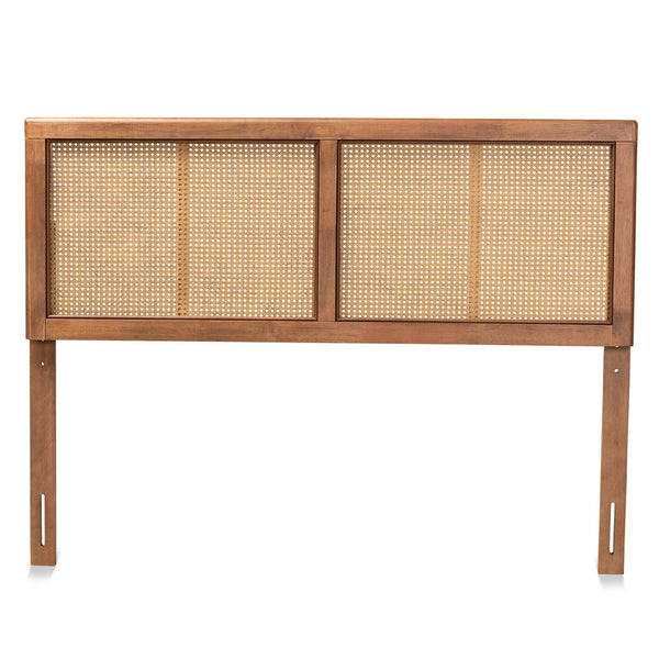 Baxton Studio Baxton Studio Mid-Century Modern Ash Walnut Headboard with Woven Rattan for Stylish Bedroom Decor King MG9725-1-Ash Walnut Rattan-HB-King