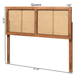 Baxton Studio Baxton Studio Mid-Century Modern Ash Walnut Headboard with Woven Rattan for Stylish Bedroom Decor King MG9725-1-Ash Walnut Rattan-HB-King