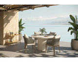 Capri Dining Armchair - Drift Brown - Palazzo Cream 110943 Sunpan
