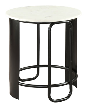Zuo Modern Obel Round Marble Top Accent Table with Steel Base for Modern Glam Interiors 110948