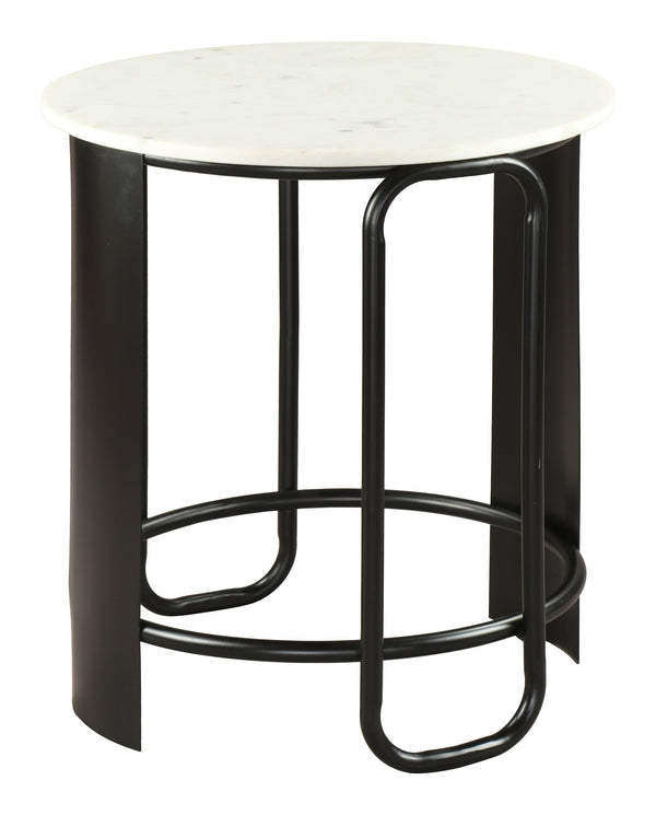 Zuo Modern Obel Round Marble Top Accent Table with Steel Base for Modern Glam Interiors 110948