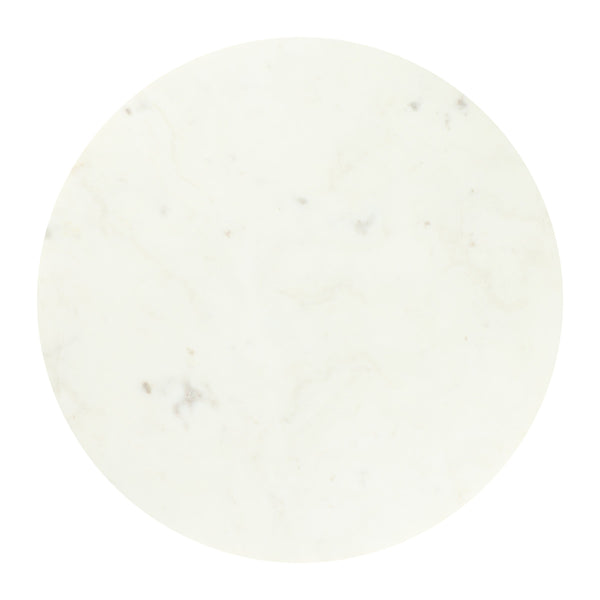 Obel Round Marble Top Accent Table with Steel Base for Modern Glam Interiors