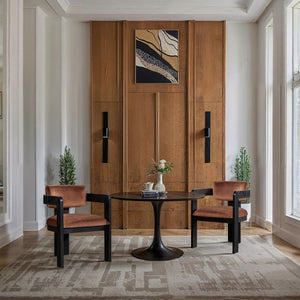 Meridian Furniture Sacha Velvet Upholstered Dining Chair with Fluted Wood Legs for Elegant Interiors 11095Cognac-C