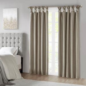 English Elm Twist Tab Total Blackout Curtain Panel In Pewter - 50X84" Thermal Insulation For Light Control & Elegance B03598298-GIGA