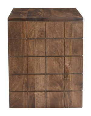 Modo Walnut Mango Wood Nightstand with Two Drawers for Modern Bedroom Decor