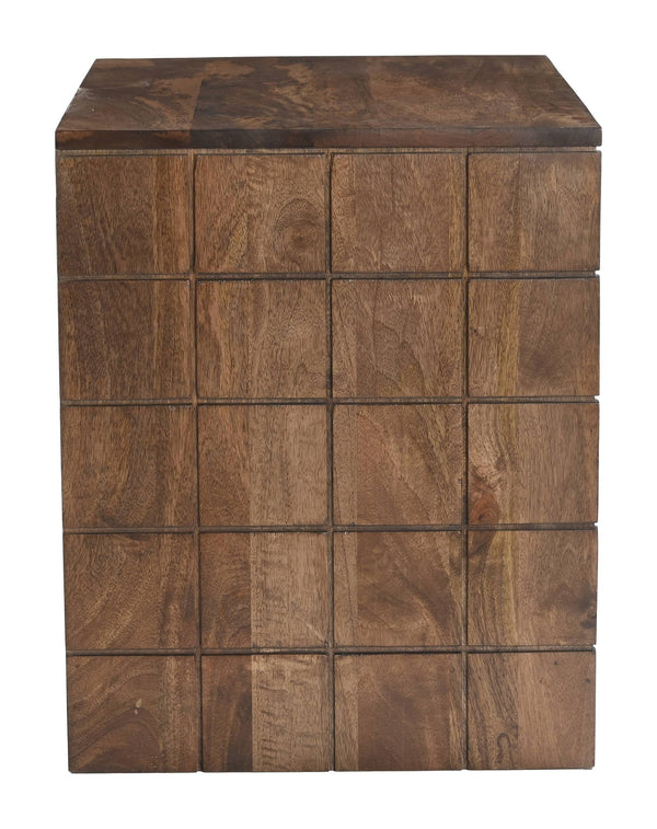 Modo Walnut Mango Wood Nightstand with Two Drawers for Modern Bedroom Decor