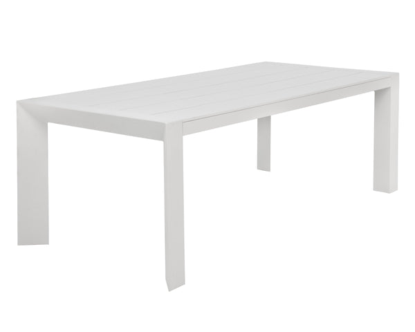 Sunpan Merano Outdoor Aluminum Dining Table Slatted Top Patio Seating for Eight Guests 110968