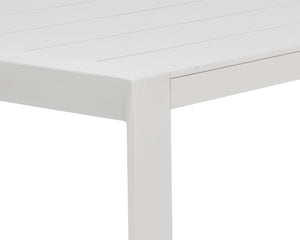 Sunpan Merano Outdoor Aluminum Dining Table Slatted Top Patio Seating for Eight Guests 110968