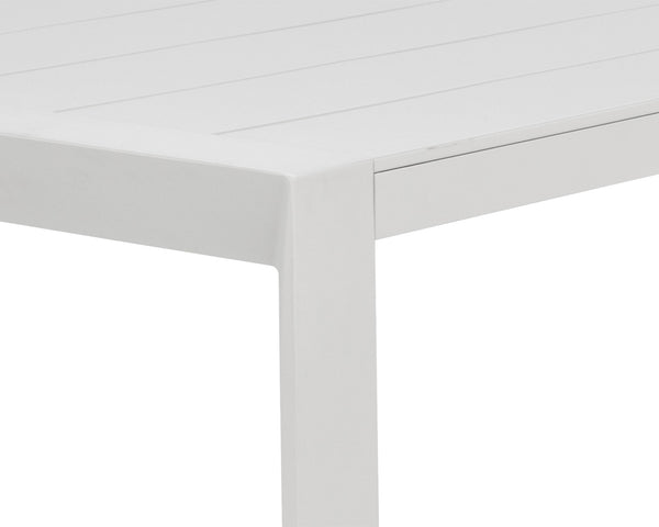 Sunpan Merano Outdoor Aluminum Dining Table Slatted Top Patio Seating for Eight Guests 110968
