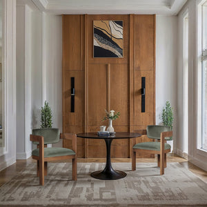 Meridian Furniture Sacha Emerald Velvet Dining Chair with Fluted Walnut Frame for Elegant Rooms 11096Green-C
