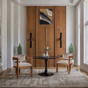 Meridian Furniture Sacha Velvet Upholstered Dining Chair with Fluted Walnut Frame for Elegant Rooms 11096Taupe-C