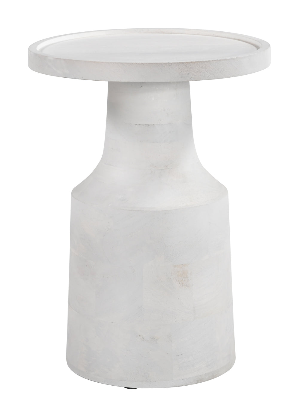 Zuo Modern Cala Round Solid Mango Wood Side Table Minimalist Accent for Living Room or Bedroom 110971