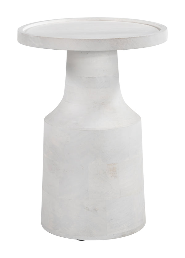 Zuo Modern Cala Round Solid Mango Wood Side Table Minimalist Accent for Living Room or Bedroom 110971