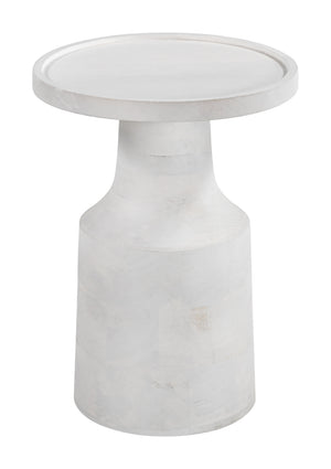 Cala Round Solid Mango Wood Side Table Minimalist Accent for Living Room or Bedroom