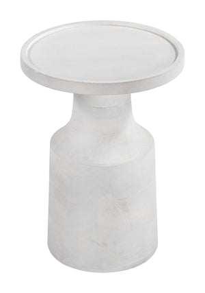 Cala Round Solid Mango Wood Side Table Minimalist Accent for Living Room or Bedroom