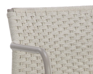 Sunpan Casella Stackable Outdoor Dining Armchair Rope Weave Powder Coated Aluminum Frame 110979