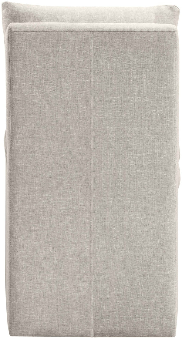 Meridian Furniture Nelori Upholstered Dining Chair Linen Performance Fabric Solid Wood Frame Modern Room Beige 11097Beige-C