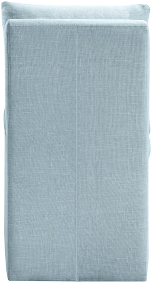 Meridian Furniture Nelori Upholstered Dining Chair Linen Performance Fabric Solid Wood Frame Modern Room Light Blue 11097LtBlu-C