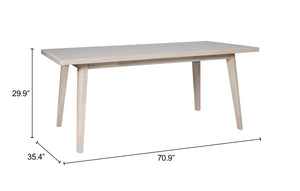 Roms Rectangular Dining Table Whitewashed Mdf Rubberwood Seats 6 Modern Deco