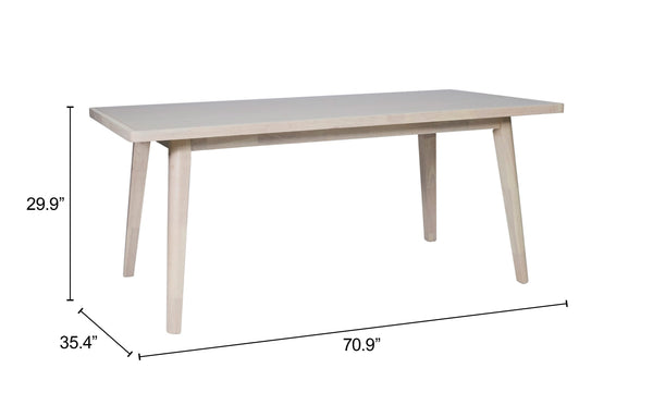 Roms Rectangular Dining Table Whitewashed Mdf Rubberwood Seats 6 Modern Deco