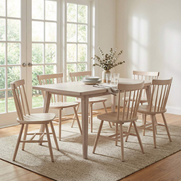 Roms Rectangular Dining Table Whitewashed Mdf Rubberwood Seats 6 Modern Deco