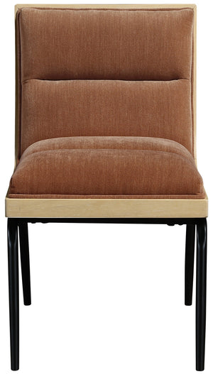 Meridian Furniture Viceroy Polyester Upholstered Dining Chair with Sturdy Matte Black Iron Frame for Modern Cognac 11098Cognac-C