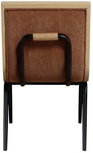 Meridian Furniture Viceroy Polyester Upholstered Dining Chair with Sturdy Matte Black Iron Frame for Modern Cognac 11098Cognac-C