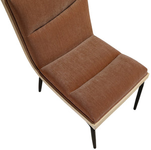 Meridian Furniture Viceroy Polyester Upholstered Dining Chair with Sturdy Matte Black Iron Frame for Modern Cognac 11098Cognac-C