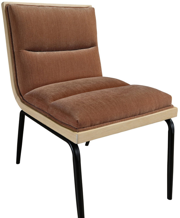 Meridian Furniture Viceroy Polyester Upholstered Dining Chair with Sturdy Matte Black Iron Frame for Modern Cognac 11098Cognac-C