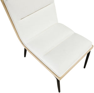 Meridian Furniture Viceroy Polyester Upholstered Dining Chair with Sturdy Matte Black Iron Frame for Modern Cream 11098Cream-C