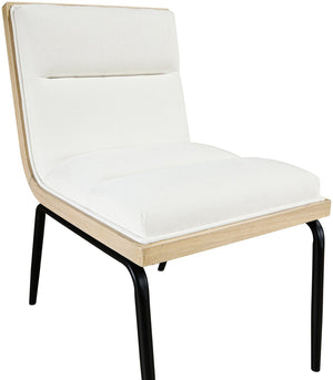Meridian Furniture Viceroy Polyester Upholstered Dining Chair with Sturdy Matte Black Iron Frame for Modern Cream 11098Cream-C
