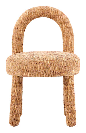 Curco Chenille Upholstered Dining Chairs Set of 2 Deco Style Eucalyptus Wood Frame
