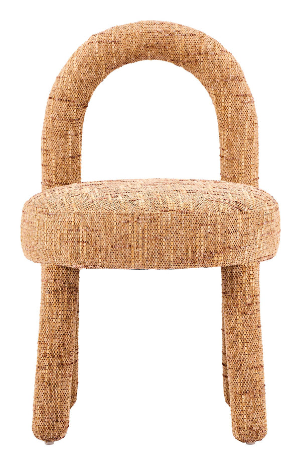 Curco Chenille Upholstered Dining Chairs Set of 2 Deco Style Eucalyptus Wood Frame