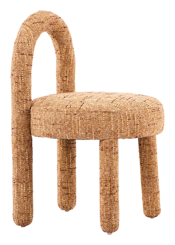 Curco Chenille Upholstered Dining Chairs Set of 2 Deco Style Eucalyptus Wood Frame