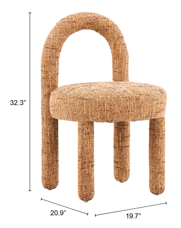 Curco Chenille Upholstered Dining Chairs Set of 2 Deco Style Eucalyptus Wood Frame