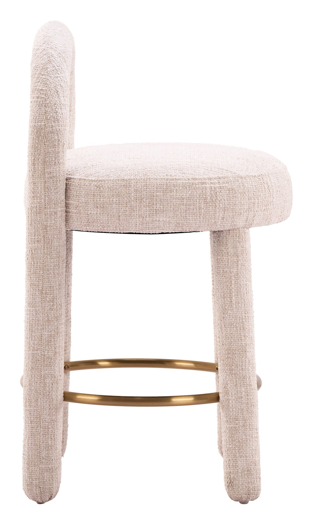 Zuo Modern Curco Upholstered Counter Stools Set of 2 with Polyester Fabric and Wood Steel Frame 110993
