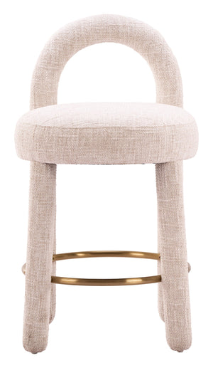 Curco Upholstered Counter Stools Set of 2 with Polyester Fabric and Wood Steel Frame