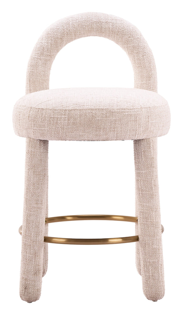 Curco Upholstered Counter Stools Set of 2 with Polyester Fabric and Wood Steel Frame