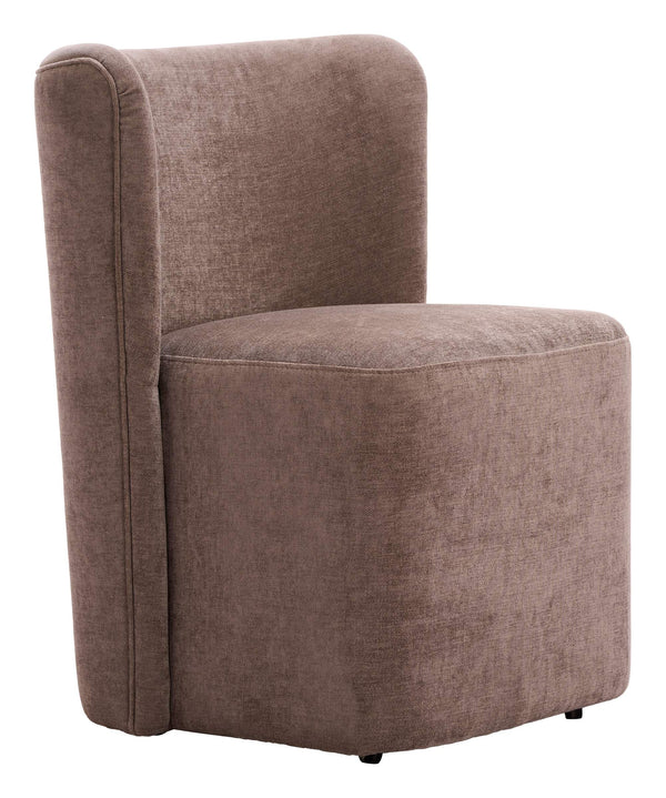Zuo Modern Bambun Upholstered Dining Chair on Casters Eucalyptus Frame Modern Neutral Seat 110996