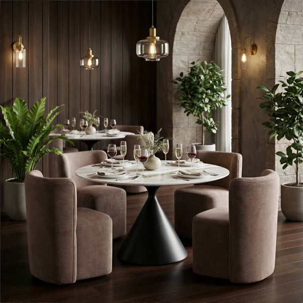 Bambun Upholstered Dining Chair on Casters Eucalyptus Frame Modern Neutral Seat