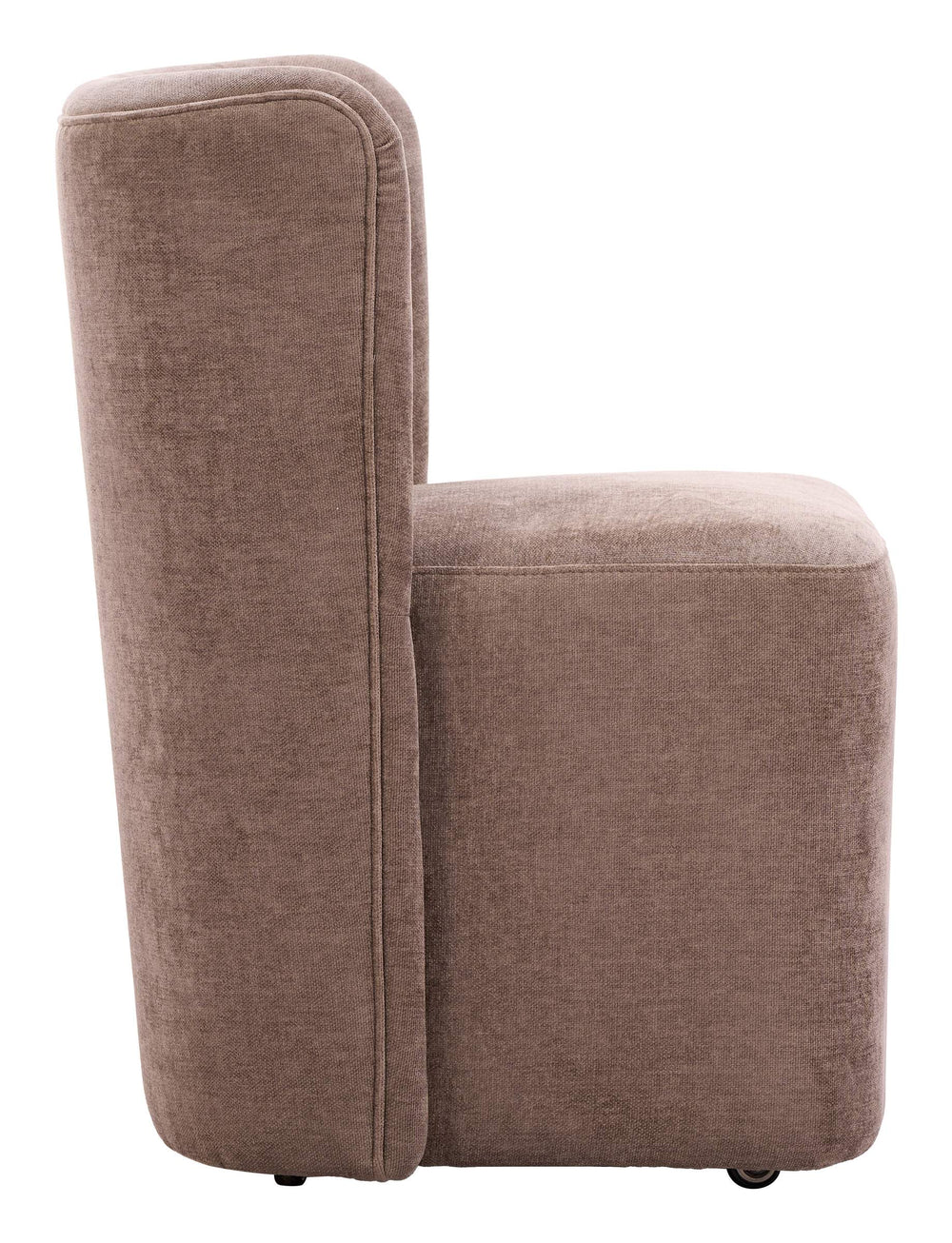 Zuo Modern Bambun Upholstered Dining Chair on Casters Eucalyptus Frame Modern Neutral Seat 110996