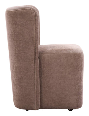 Bambun Upholstered Dining Chair on Casters Eucalyptus Frame Modern Neutral Seat
