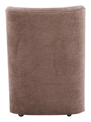 Bambun Upholstered Dining Chair on Casters Eucalyptus Frame Modern Neutral Seat