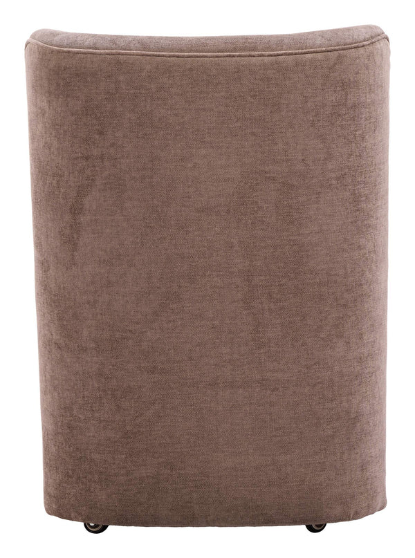 Bambun Upholstered Dining Chair on Casters Eucalyptus Frame Modern Neutral Seat