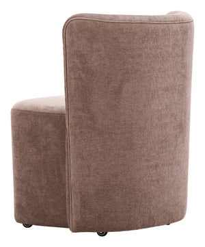 Bambun Upholstered Dining Chair on Casters Eucalyptus Frame Modern Neutral Seat